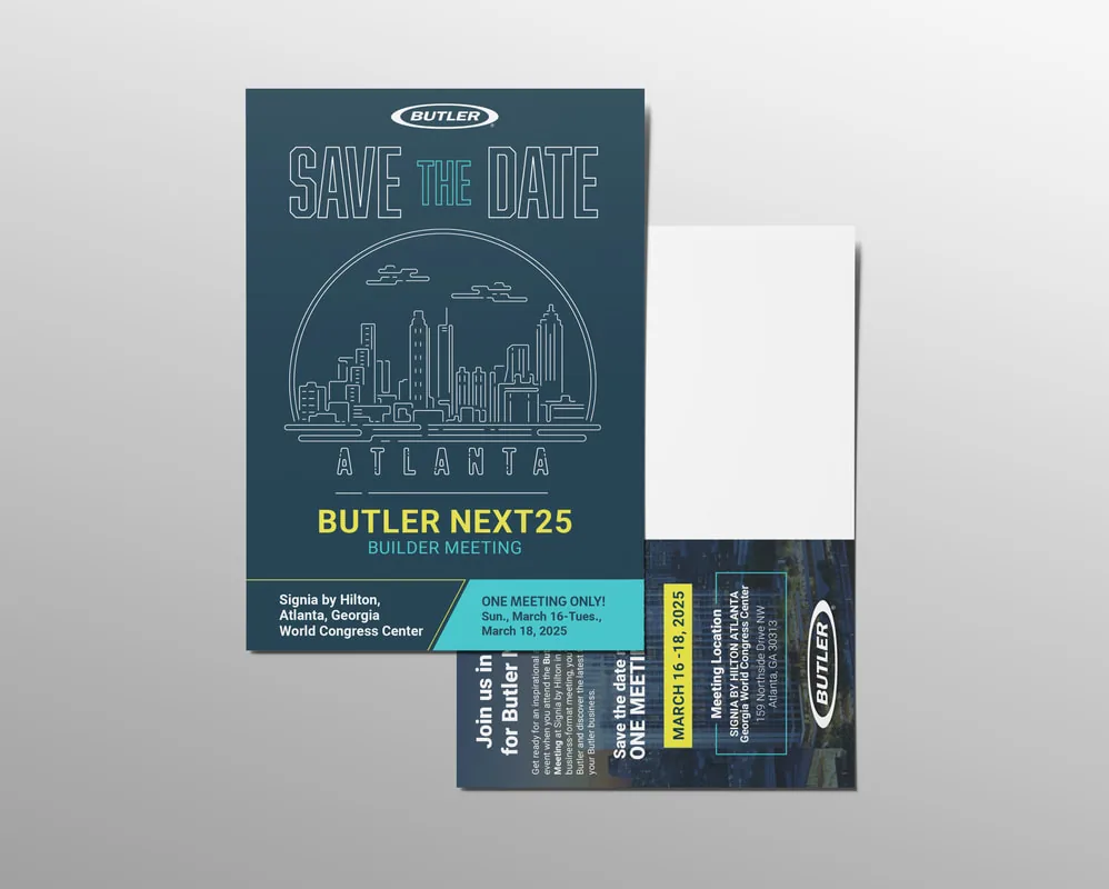 Butler NEXT25 save the date postcard