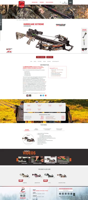 Parker Bows product page